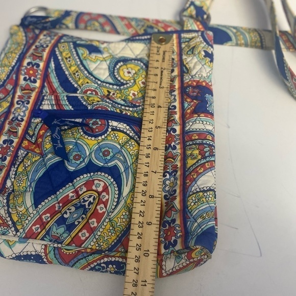 VERA BRADLEY Red White Blue & Yellow 11x11" Shoulder Bag Zipper Pocket - Picture 7 of 7